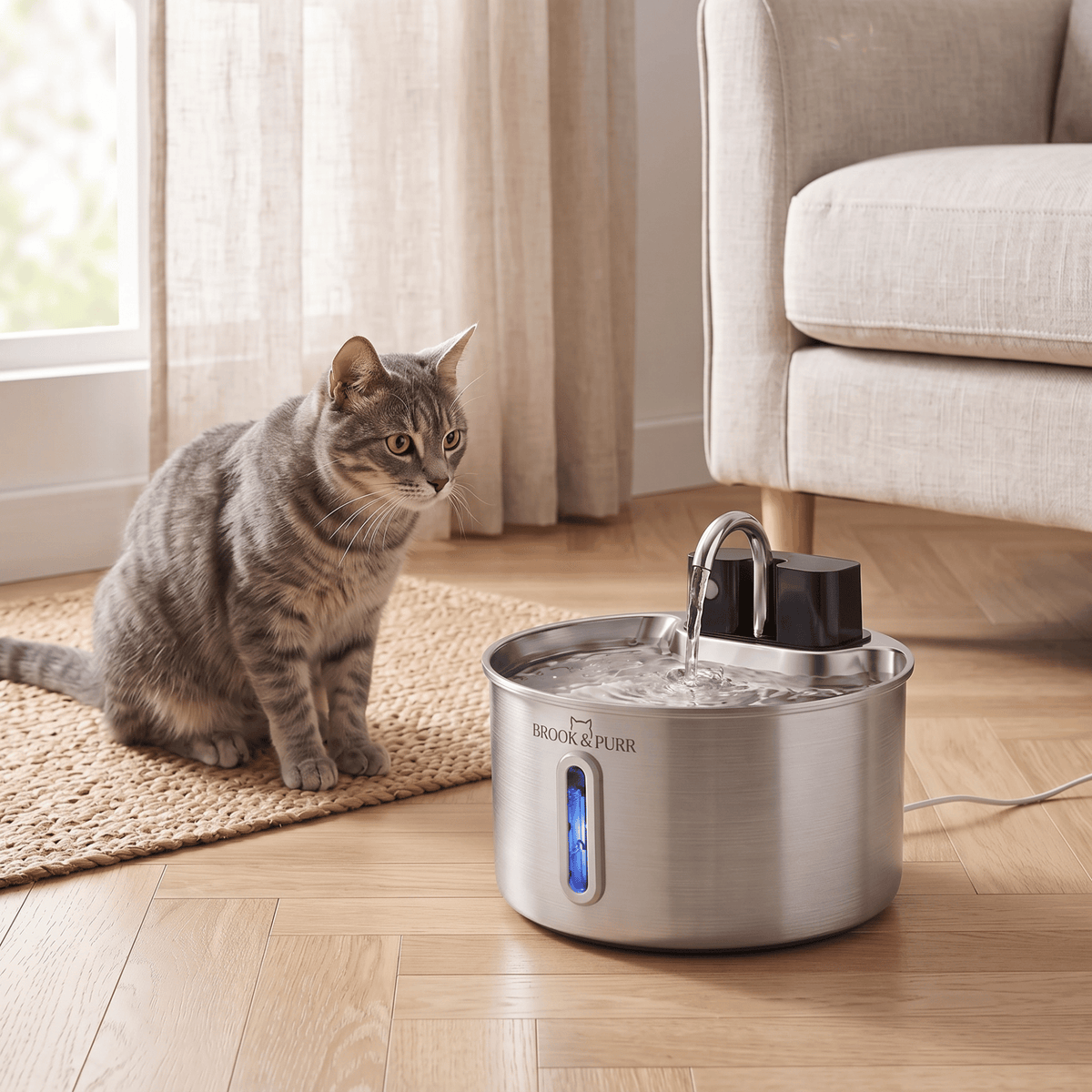 2x Brook & Purr Motion-Sensor Fountain